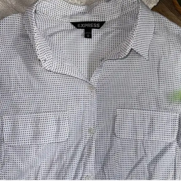 ❗️Sold❗️Express Slim Polka Dot Portofino Shirt - Picture 3 of 4